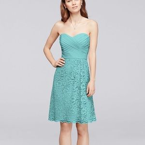 Short Lace Bridesmaid Dress in Spa